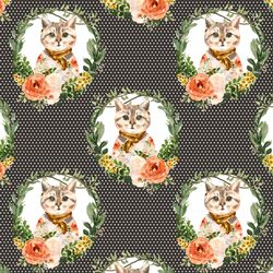 Miss Kitty Wreath in Brown Polka Dots