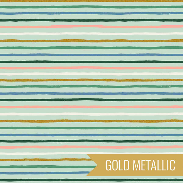 Festive Stripe in Mint Metallic