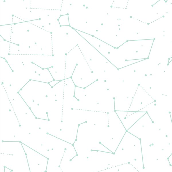 Star Charts in Aloe on White