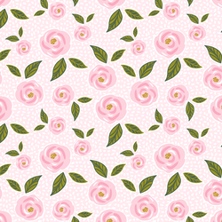 Garden Roses in Pastel Pink Mosaic