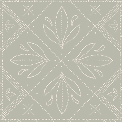Large Dotted Tile in Cream on Soft Olive