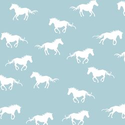 Horse Silhouette in Powder Blue