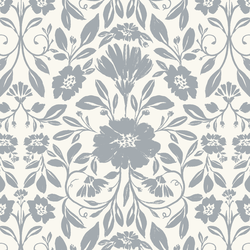 Fleury Tile in Cottage Blue on Ivory