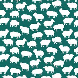 Sheep Silhouette in Emerald