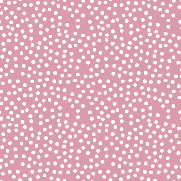 Little Modern Polka Dot in White on Muted Cranberry