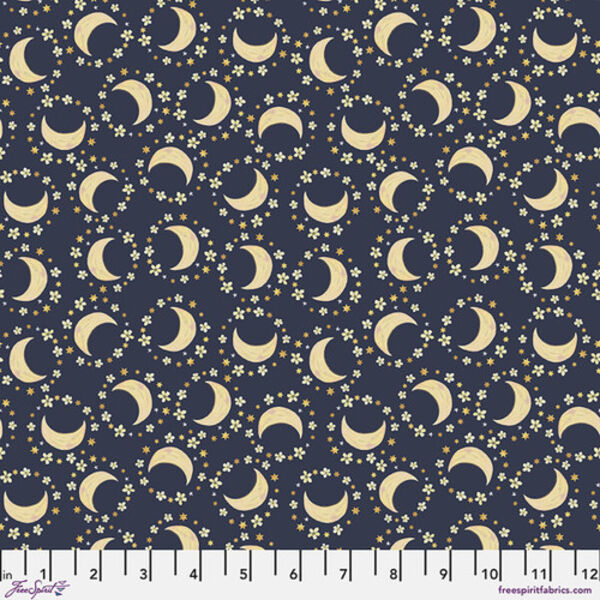 Floral Moons in Navy