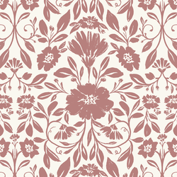Fleury Tile in Soft Berry on Ivory