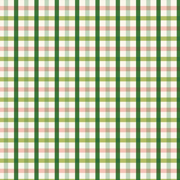 Plaid in Green and Peach
