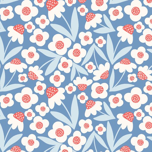 All American Summer Blooms in Morning Blue