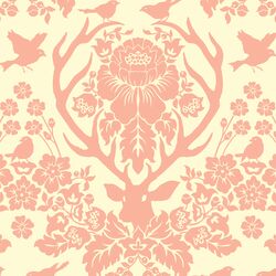 Antler Damask in Rosewater on Ivory