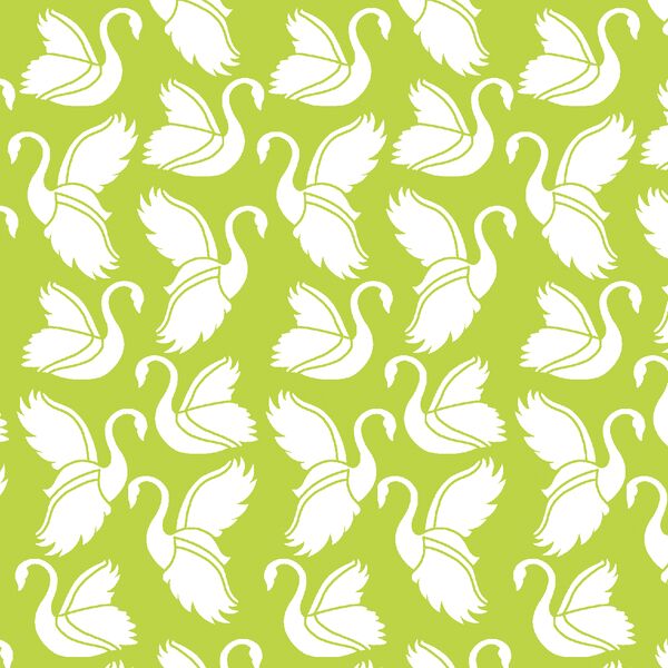 Swan Silhouette in Lime
