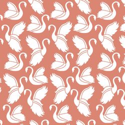 Swan Silhouette in Desert Rose