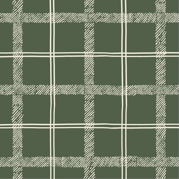 Large Textured Tartan in Harvest Green