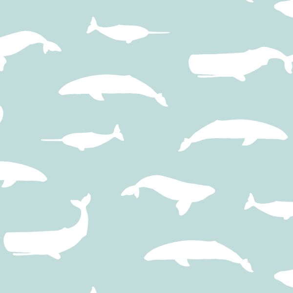 Whale Silhouette in Glacier Blue