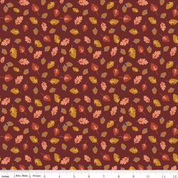Acorns & Oak Leaves in Dark Rust