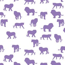 Lion Silhouette in Amethyst on White