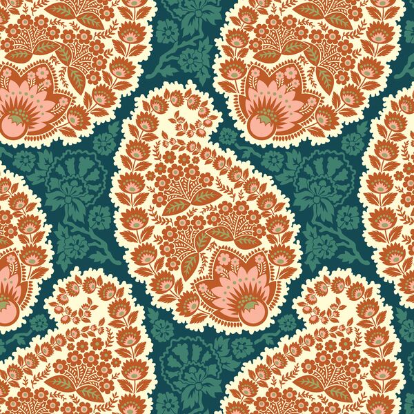 Large Paisley in Wayfaring