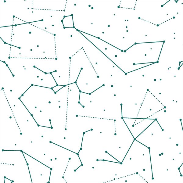 Star Charts in Emerald on White