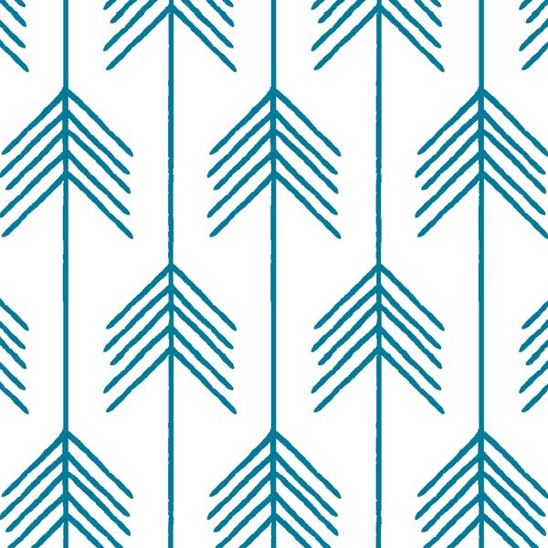 Vanes in Peacock on White