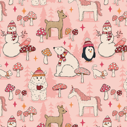 Festive Forest Friends in Petal Pink
