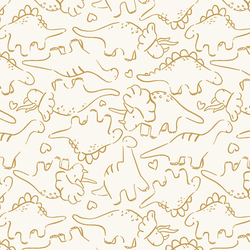 Jurassic Friends in Tinsel Ochre on Bone