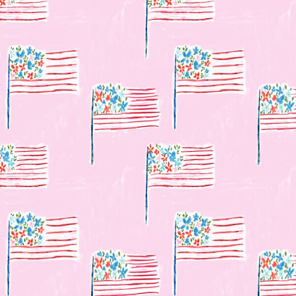 American Flags in Pink