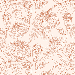 Marigold Sketch in Berry