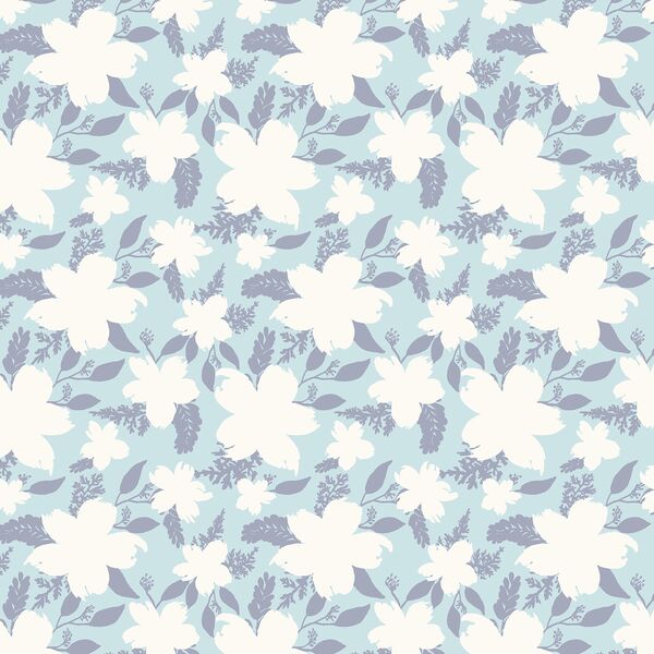 Solstice Floral in Ice Blue