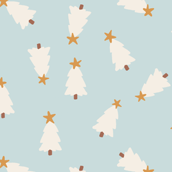 Large Christmas Trees in Ice Winter Blue