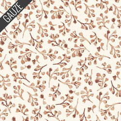 Wild Foliage Double Gauze in Soft Brown