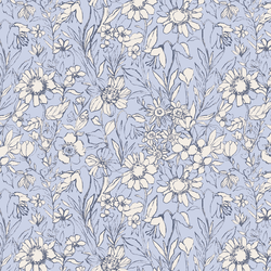 Garden Sketch in Van Dusen Blue