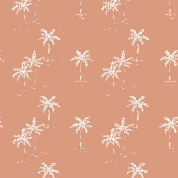 Sketched Palms in Pink Clay