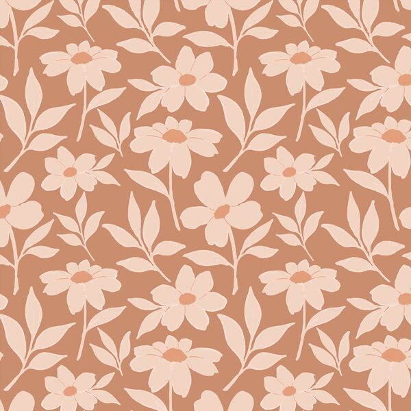 Large Fresh Floral in Dusty Coral