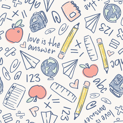 Back to School Supplies in Chalk White