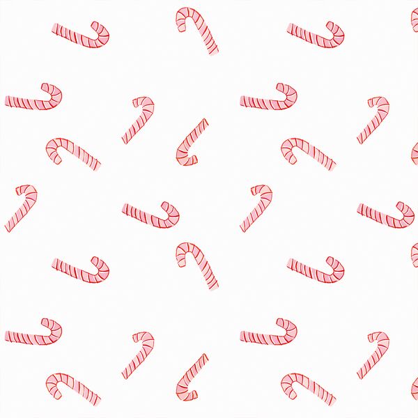Tossed Candy Canes in Frosty White