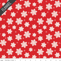 Snowflakes Flannel in Red