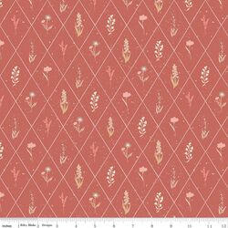 Floral Argyle in Rose