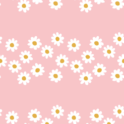 Large Daisy Stripe in Rosy Pink