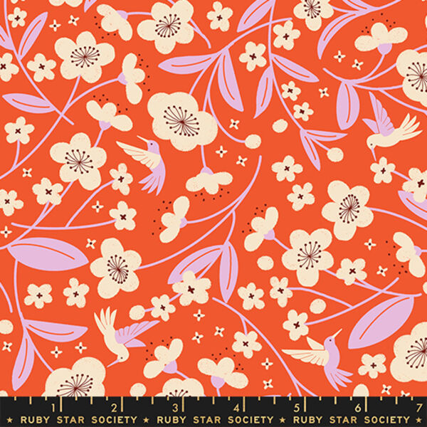 Persimmon Blossoms in Warm Red