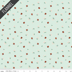 Meadow Moments Ladybugs Flannel in Mint