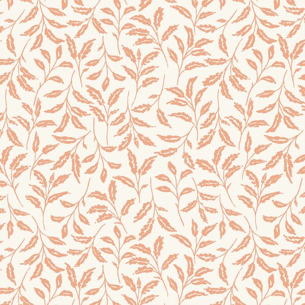 Valley Leaf in Peachy Pink on Cream
