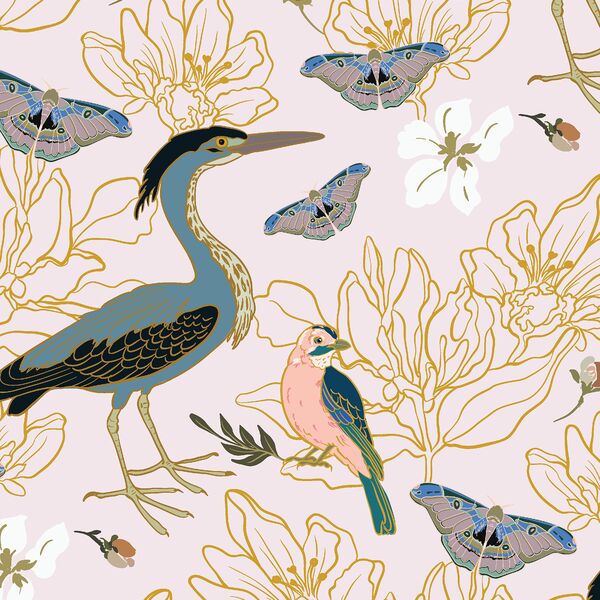 Herons in Pale Lilac