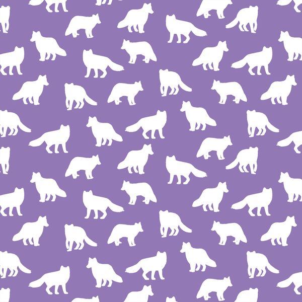 Little Fox Silhouette in Amethyst