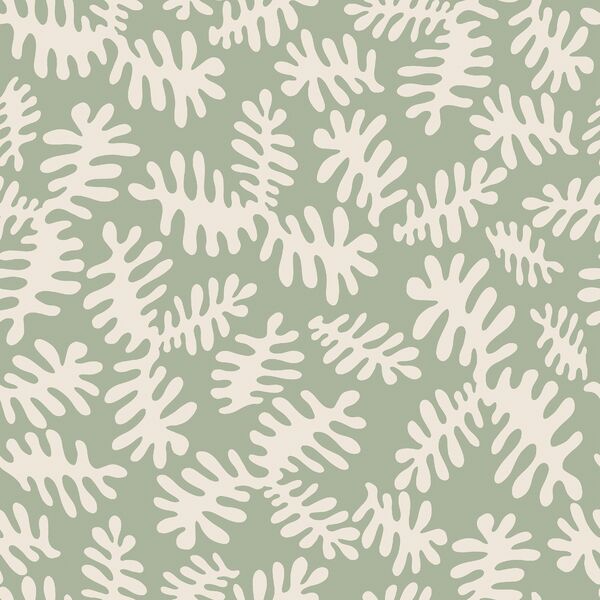 Matisse Floral in Cream on Sage Green