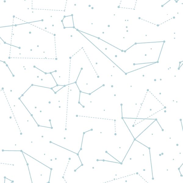 Star Charts in Powder Blue on White