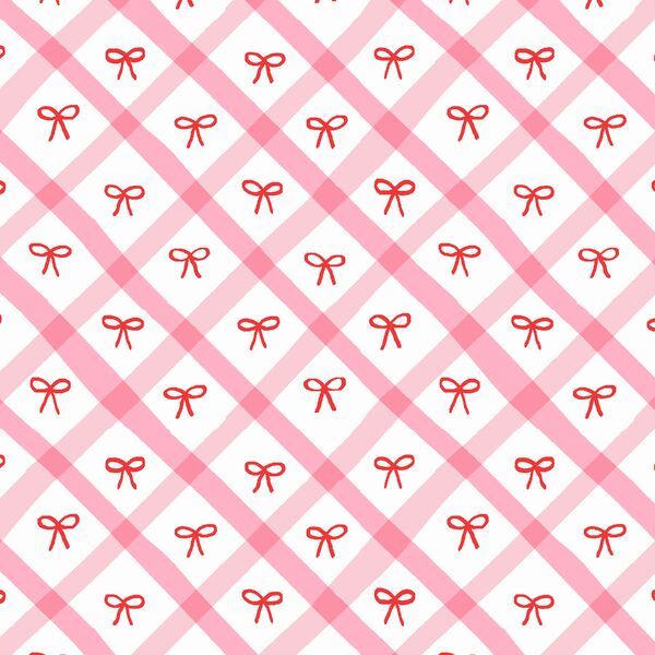 Ribbons in Candy Pink Check