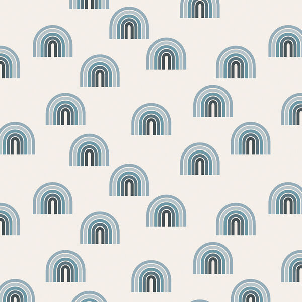 Small Retro Rainbows in Blue