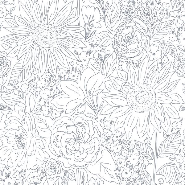 Paperie in Navy Petal on White