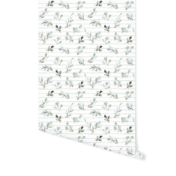 Eucalyptus Sprigs Stripe in White