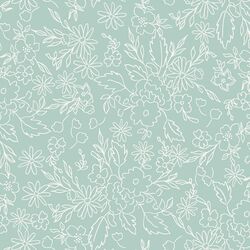 Floral Sketch in Soft Mint